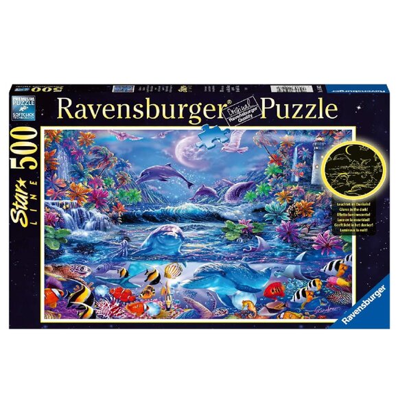 New sealed Ravensburger 500pcs Puzzle-Magical Moonlight Glow in Dark Puzzle - Picture 1 of 16